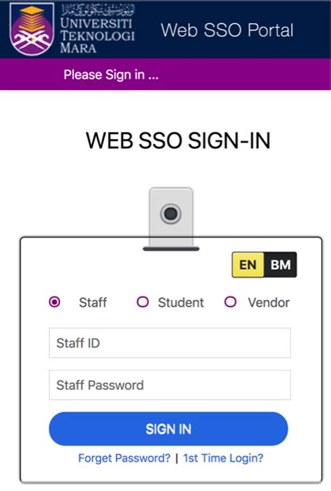 UiTM Web SSO Portal .